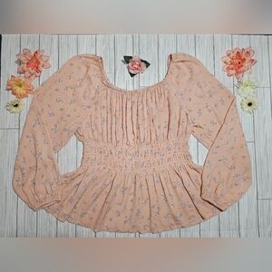 Peach Floral Blouse